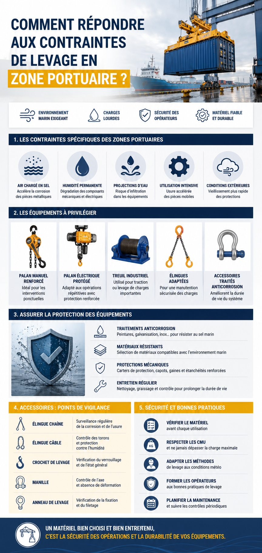Comment répondre aux contraintes de levage en zone portuaire ? 1 contraintes levage zone portuaire